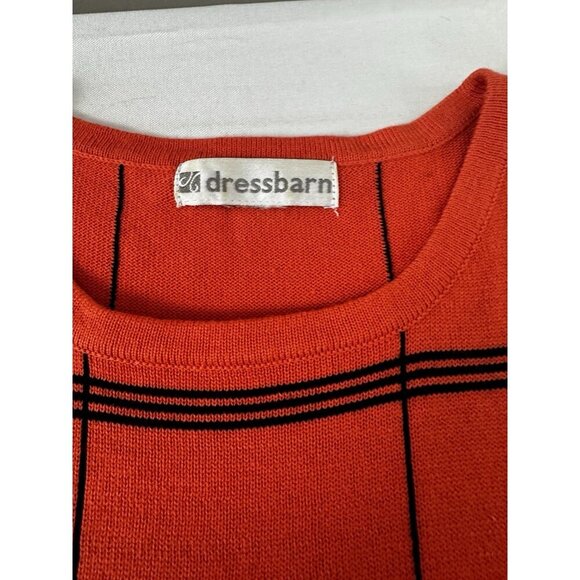 Dressbarn L Orange Black Window Pane Plaid Cardigan Cami Sweater Knit Layered - Picture 6 of 16